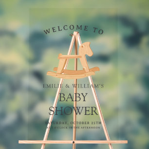 Schaukelpferd-Baby-Party Minimalistische Baby-Part Acrylschild