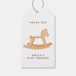 Schaukelpferd-Baby-Party Minimalistische Baby-Part Geschenkanhänger