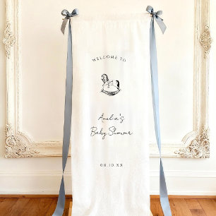 Schaukelpferd Baby Shower Begrüßung individuell Banner