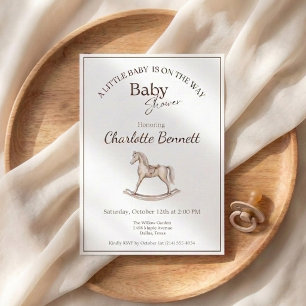 Schaukelpferd Baby Shower Neutral Einladung