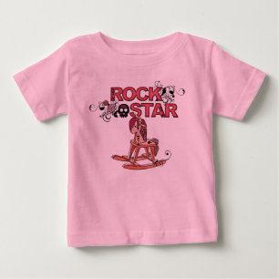 Schaukelpferd-Babyt-stück des Rockstars lustiges Baby T-shirt