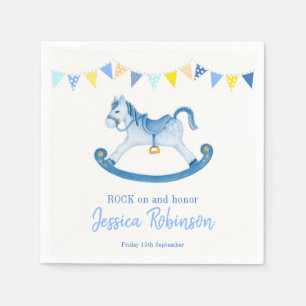 Schaukelpferd des blauen Felsens der Babyparty, Serviette