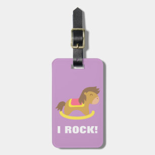 Schaukelpferd, ich rocke großartig, für Kinder Gepäckanhänger