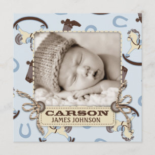 Schaukelpferd-Jungen-Mitteilungs-Quadrat Ankündigung