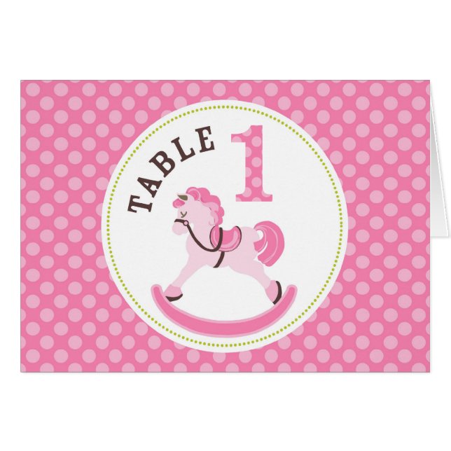 Schaukelpferd-Mädchen-Tabellen-Karte 1 (Vorderseite (Horizontal))
