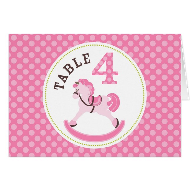 Schaukelpferd-Mädchen-Tabellen-Karte 4 (Vorderseite (Horizontal))