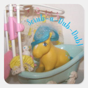 Schaumbad-Aufkleber Quadratischer Aufkleber