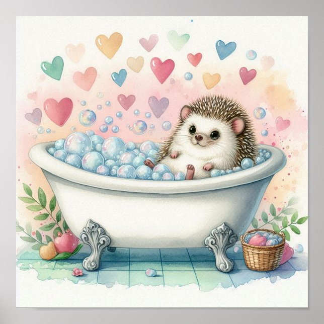 Schaumbad Igel Poster (Vorne)