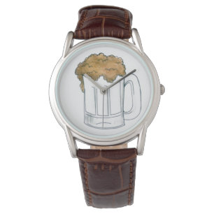 Schaumbeere Tasse Stein Ale Bar Drink Watch Armbanduhr