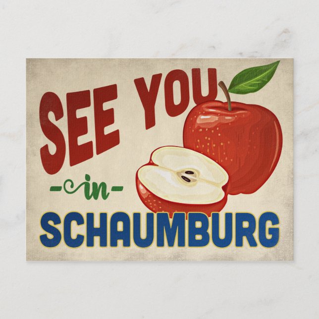 Schaumburg Illinois Apple - Vintage Travel Postkarte (Vorderseite)