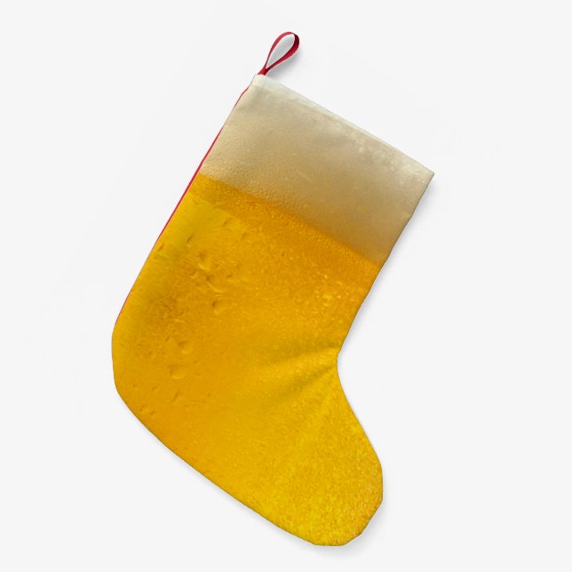 Schäumende Bier-Tasse Kleiner Weihnachtsstrumpf (Vorderansicht (hängend))