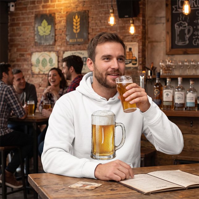 Schäumender kalter Bierkrug Trinker Hoodie (Von Creator hochgeladen)