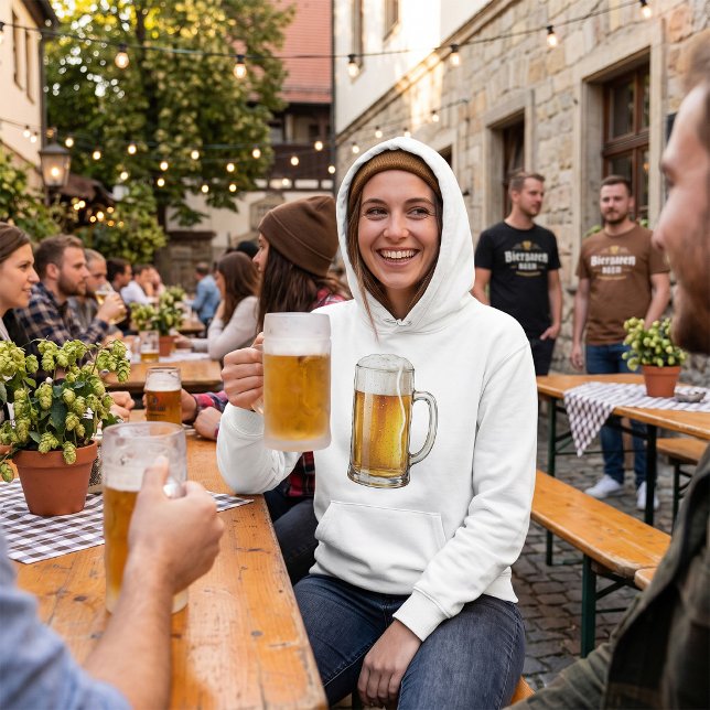 Schäumender kalter Bierkrug Trinker Hoodie (Von Creator hochgeladen)