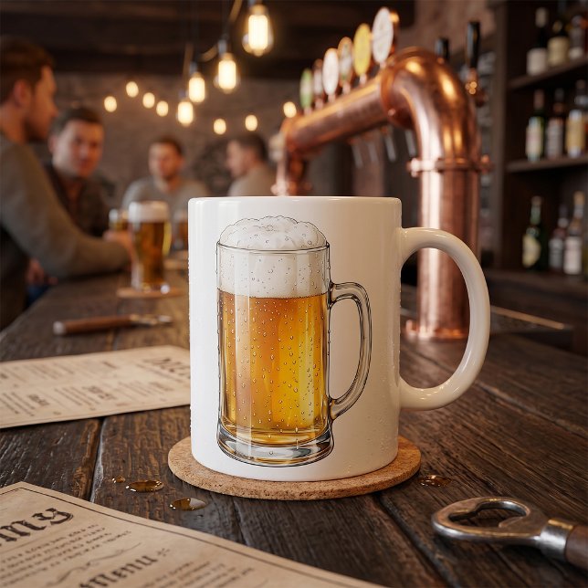 Schäumender kalter Bierkrug Trinker Kaffeetasse (Von Creator hochgeladen)