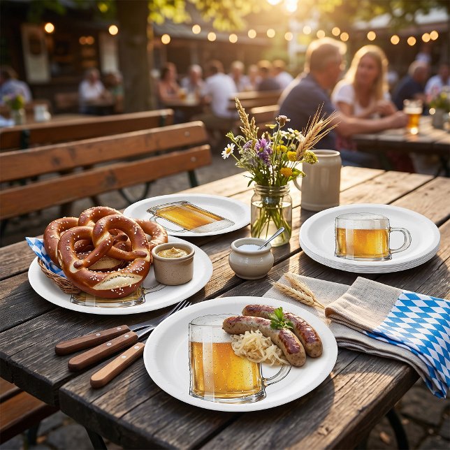 Schäumender kalter Bierkrug Trinker Pappteller (Von Creator hochgeladen)