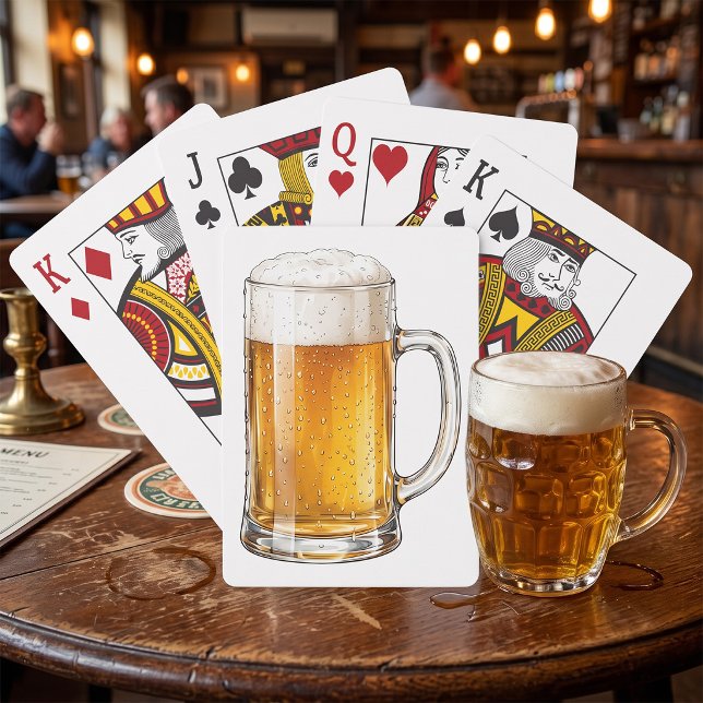 Schäumender kalter Bierkrug Trinker Spielkarten (Von Creator hochgeladen)