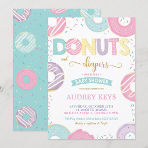 Schaumgummiring-und Windel-Baby-Duschen-Krapfen Einladung