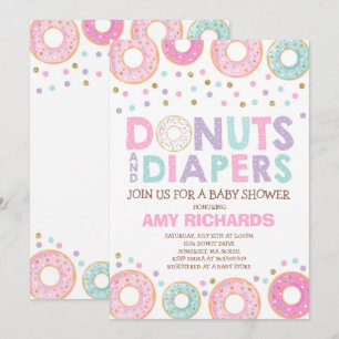 Schaumgummiring-und Windel-Babyparty-Einladung Einladung