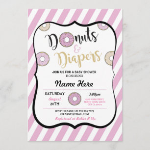 Schaumgummiring-und Windel-laden rosa Einladung