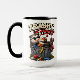 Schaumig aber glücklicher lustiger Waschbär Humor Tasse