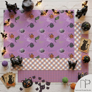 Schaurig-schön verhedderte Katze Halloween Geschenkpapier Set