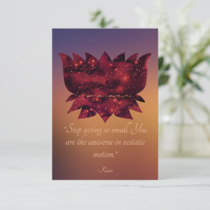 Schauspiel Kleines Rumi Zitat Celestial Lotus stop Karte