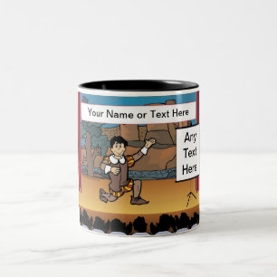 Schauspieler Cartoon von PrintedPerfection.com Two Zweifarbige Tasse