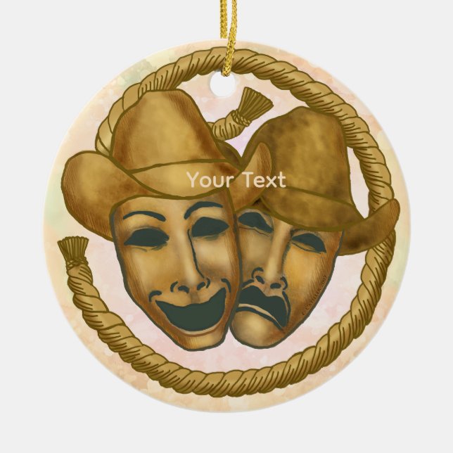 Schauspieler Cowboy Keramik Ornament (Vorne)