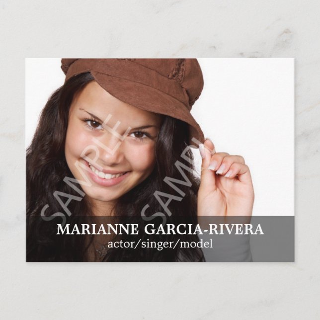 Schauspieler-Doppel-Headshot-Transparenz-Panel Postkarte (Vorderseite)