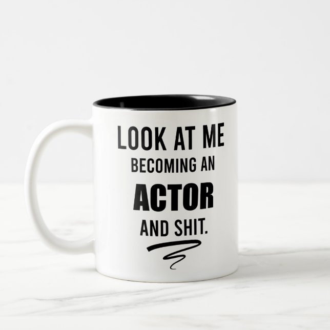 Schauspieler Graduierungsparty Funny Gift Theater  Zweifarbige Tasse (Links)