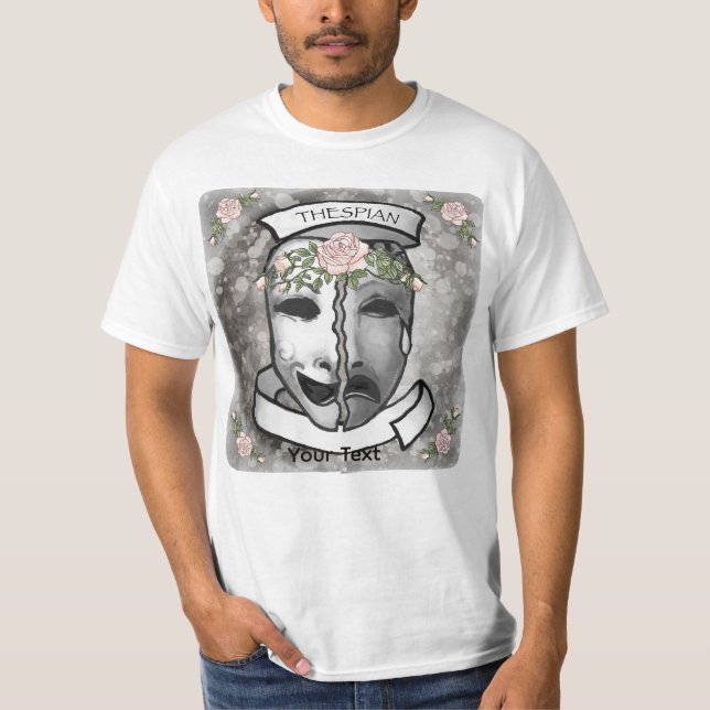 Schauspieler-Halbmasken T-Shirt (Vorderseite)