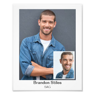 Schauspieler Headshot 8x10 Rahmen Einlage Fotodruck