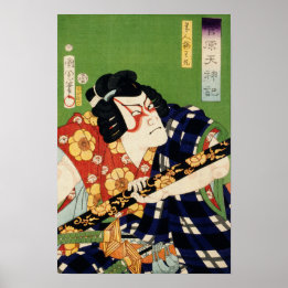 Schauspieler in Kostüm von Toyohara Kunichika Poster