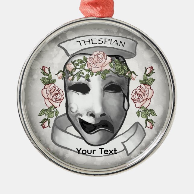 Schauspieler Masken Ornament Aus Metall (Vorne)