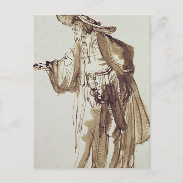 Schauspieler mit einem großformatigen Hut Postkarte (Vorderseite)