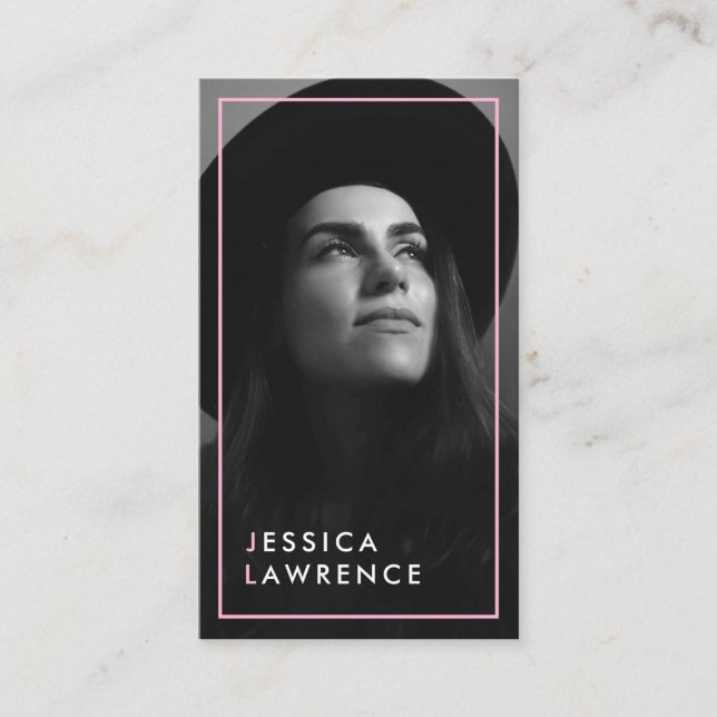 Schauspieler mit Headshot Foto modellieren moderne Visitenkarte (Vorderseite)