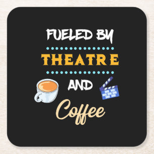 Schauspieler mit Theaterkaffee Rechteckiger Pappuntersetzer