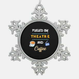 Schauspieler mit Theaterkaffee Schneeflocken Zinn-Ornament