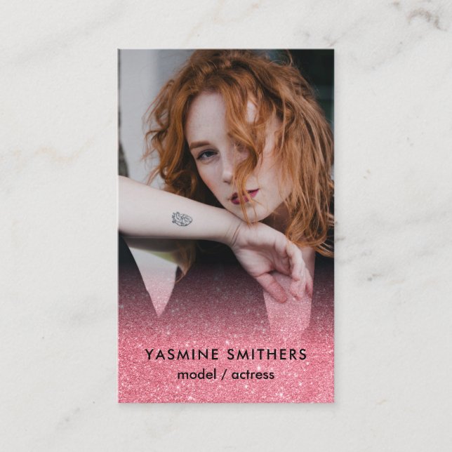 Schauspieler Model Dancer Social Icon Pink Gliitte Visitenkarte (Vorderseite)