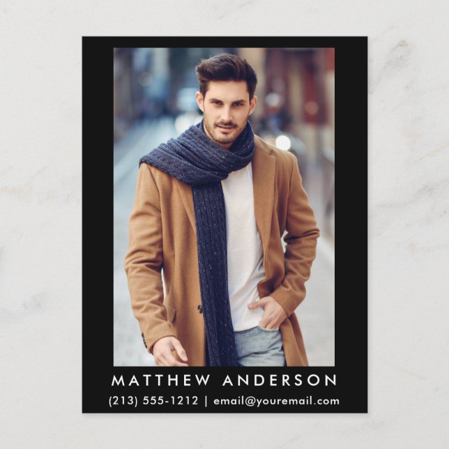 Schauspieler Modell 2 Foto Postkarte - schwarz (Vorderseite)