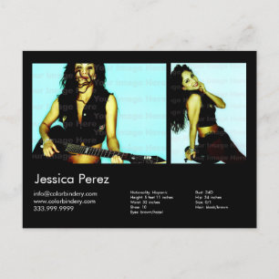 Schauspieler/Modell 2 Schwarze Kopfschusskarte Postkarte