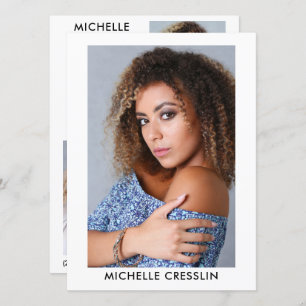 Schauspieler Modell 3 Foto Zurück Comp Zed Card 5. Einladung