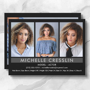 Schauspieler Modell 5.12x18.5 Zed Comp Card 3 Foto Einladung