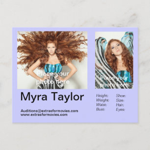 Schauspieler/Modell-Headshot-Postkarte Postkarte