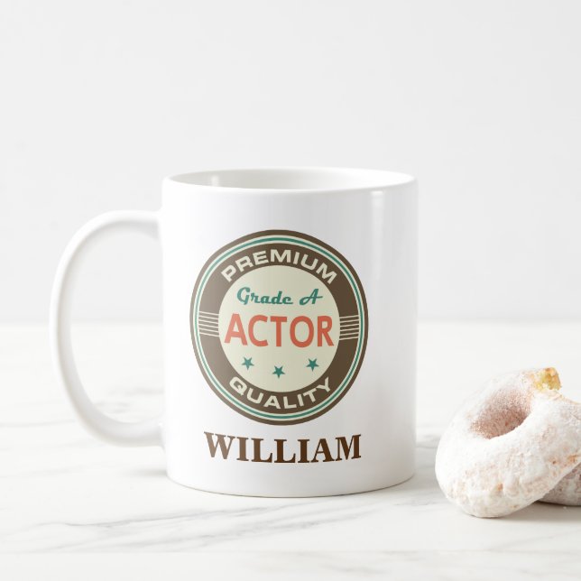 Schauspieler-personalisiertes Büro-Tassen-Geschenk Tasse (Mit Donut)