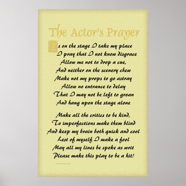 Schauspieler-Plakat Poster (Vorne)