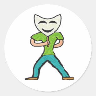 Schauspieler Schauspiel mit Maske Runder Aufkleber
