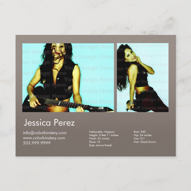 Schauspieler und Modell 2 Shot Warm Gray Headshot  Postkarte (Vorderseite)