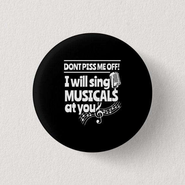 Schauspieler wird Ihnen Musicalstücke vorsingen Button (Vorderseite)