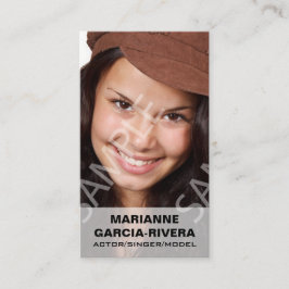 Schauspielerheadshots-weiße transparente Platte Visitenkarte